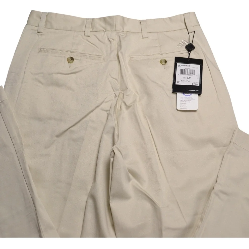 Adidas Men's Casual Tencel Pant Ecru Golf Chino Casual‎ Size 32 Performance